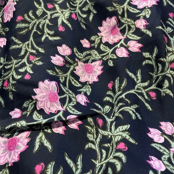 J Crew Floral Skirt Midi Blue Pink Purple Vine Silk Stretch Waistband NWT Med - Picture 5 of 7